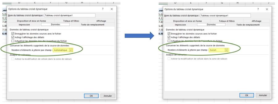Nettoyer la cache du tableau croisé dynamique dans Excel