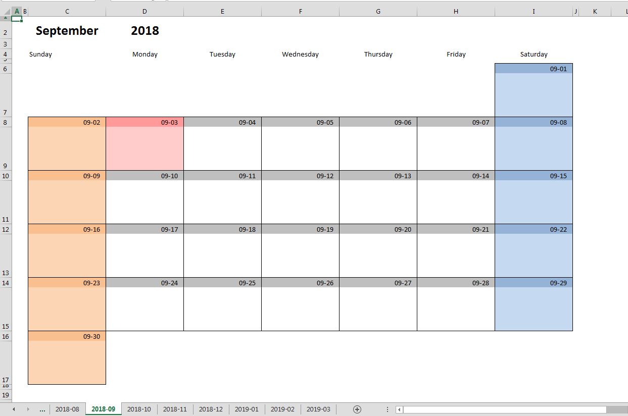 Календарь с праздниками эксель скачать Free Excel Monthly Calendar Template - Free Printable Box