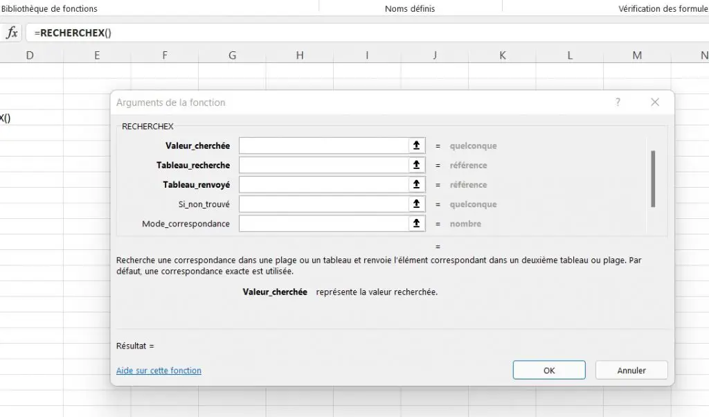 Fonction Excel RECHERCHEX en détail